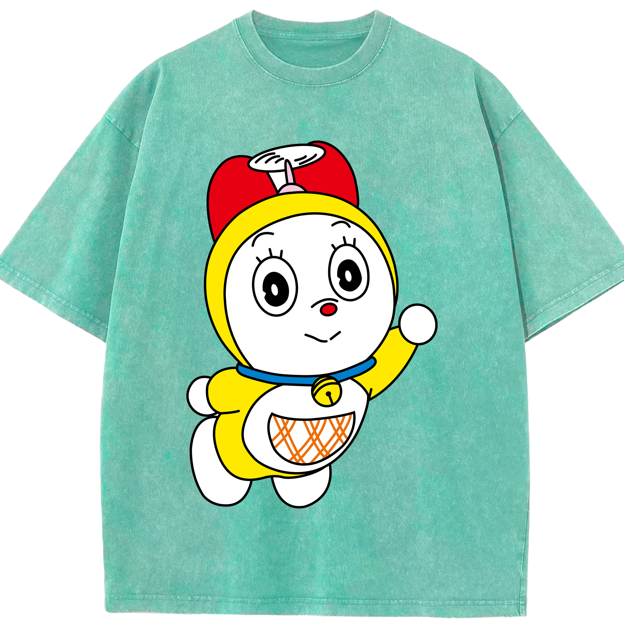 （画像用） ドラえもん ドラミ Doraemon Dorami 綿100% ヴィンテージ風 半袖Tシャツ（フロントプリント）